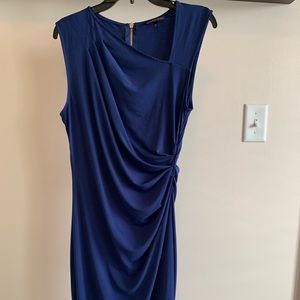 Navy asymmetrical bodycon dress